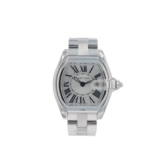 Cartier Roadster Quartz Stainless 31mm Silver Sunburst Guilloché Watch 2675 main image 10
